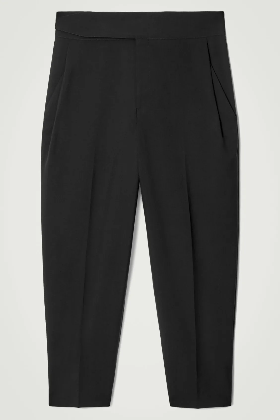 COS RELAXED BELTED WOOL-HOPSACK TAPERED TROUSERS- Suits & Tailoring | Pants