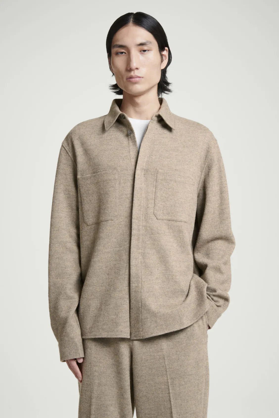 COS RELAXED BOILED-WOOL OVERSHIRT- Matching Sets | Shirts