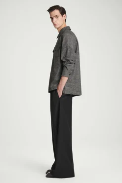 COS RELAXED CHECKED COTTON HALF-ZIP SHIRT- Shirts