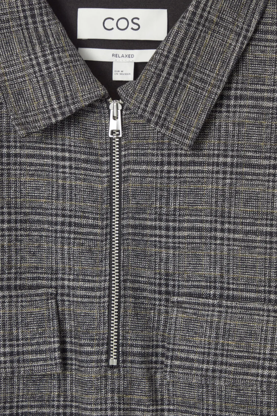 COS RELAXED CHECKED COTTON HALF-ZIP SHIRT- Shirts