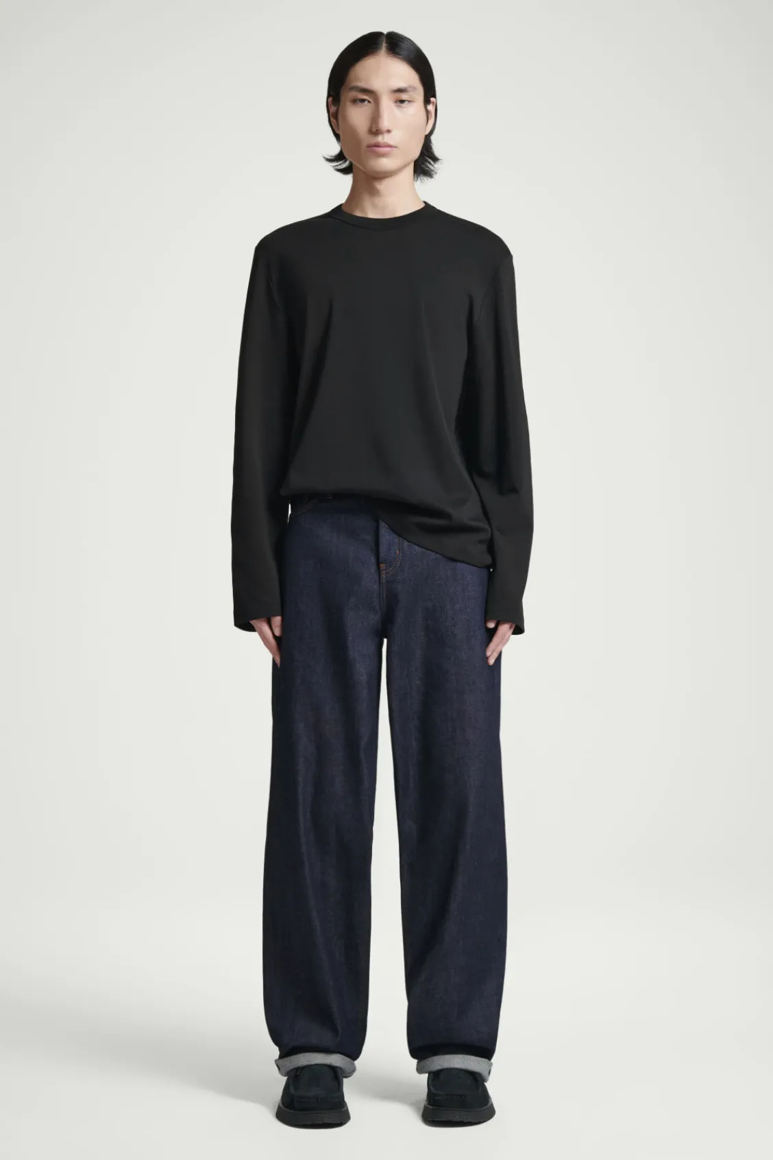 COS RELAXED COTTON-JERSEY LONG-SLEEVED T-SHIRT- T-Shirts