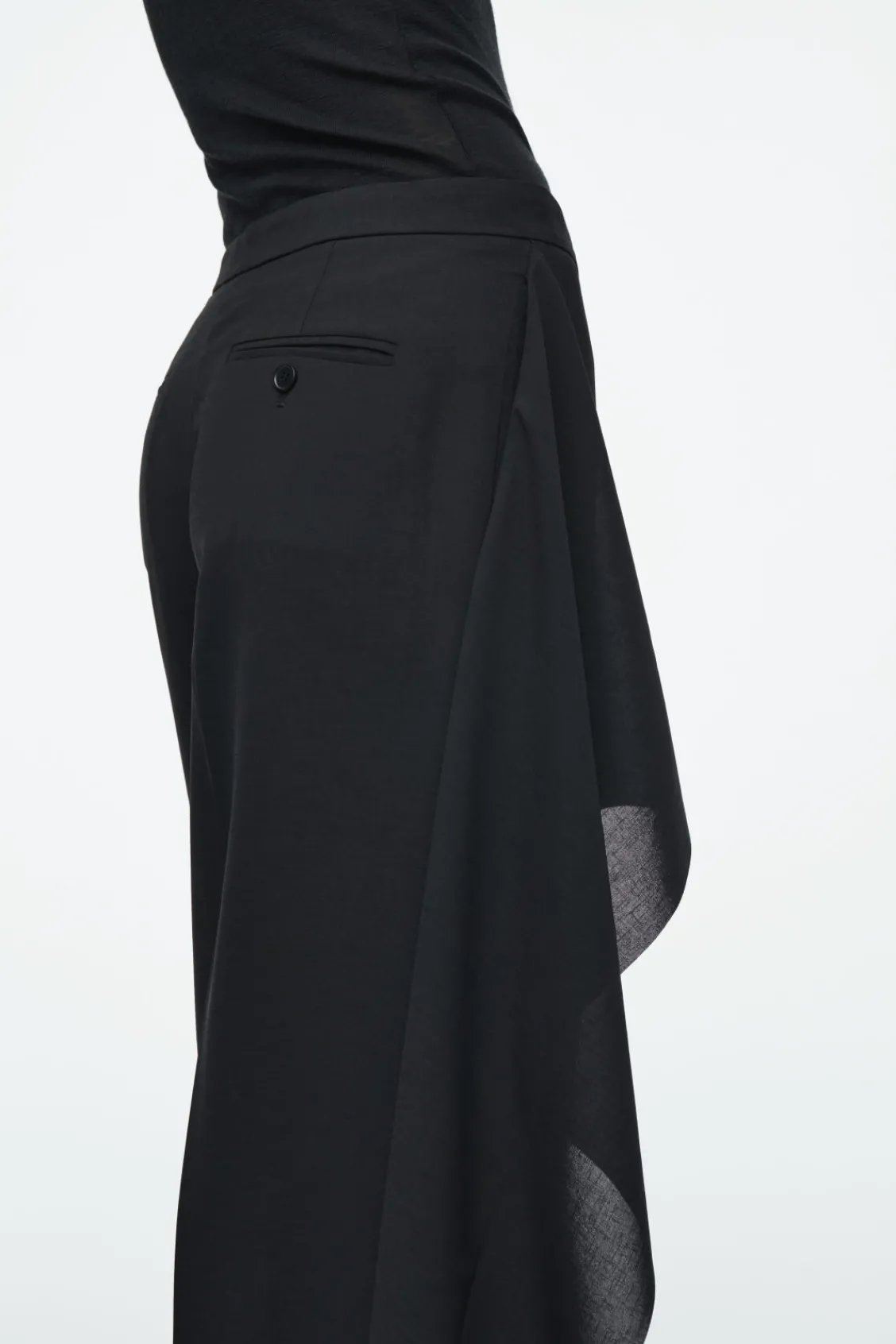 COS RELAXED DRAPED STRAIGHT-LEG PANTS-Women Pants