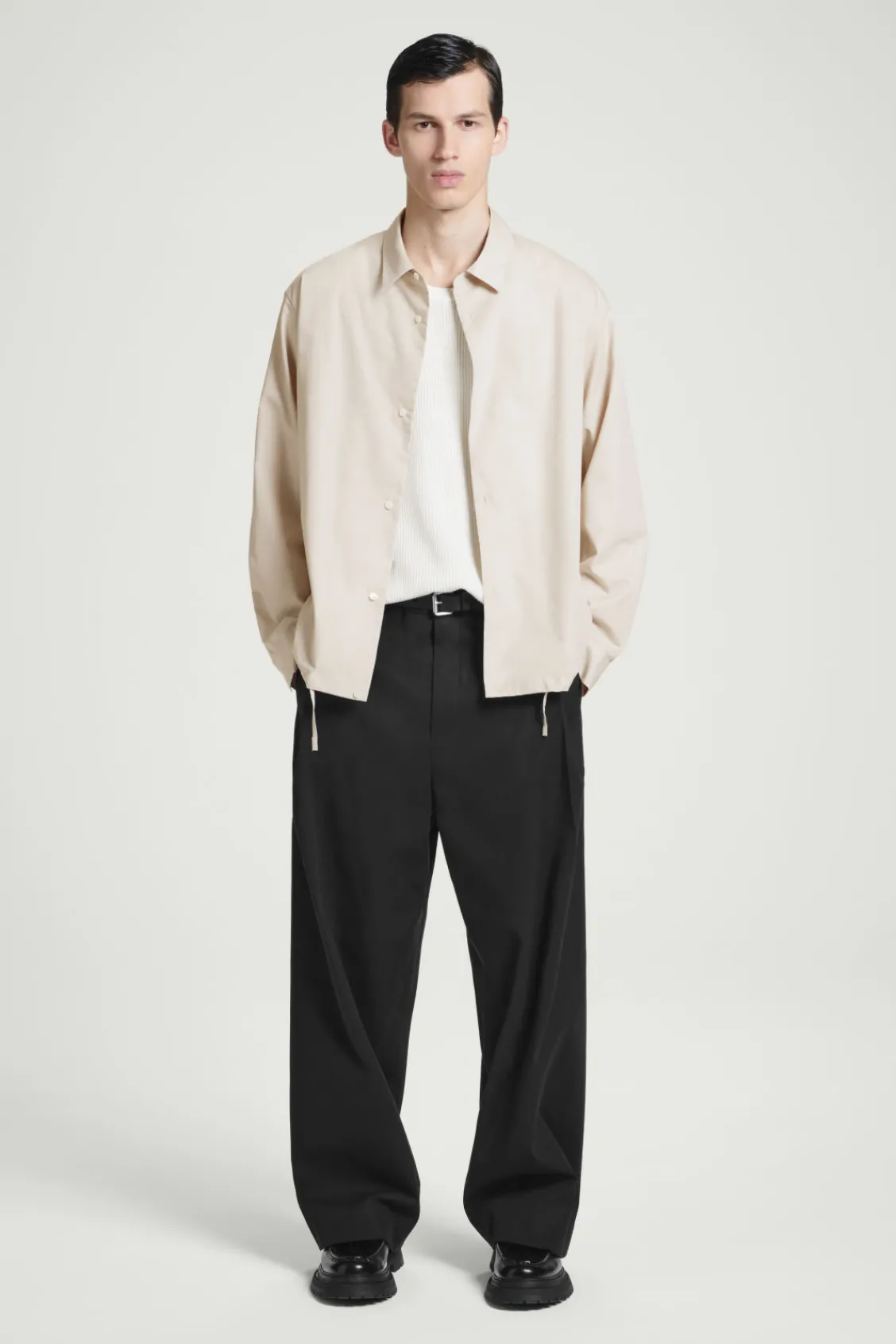 COS RELAXED DRAWSTRING COTTON SHIRT- Shirts