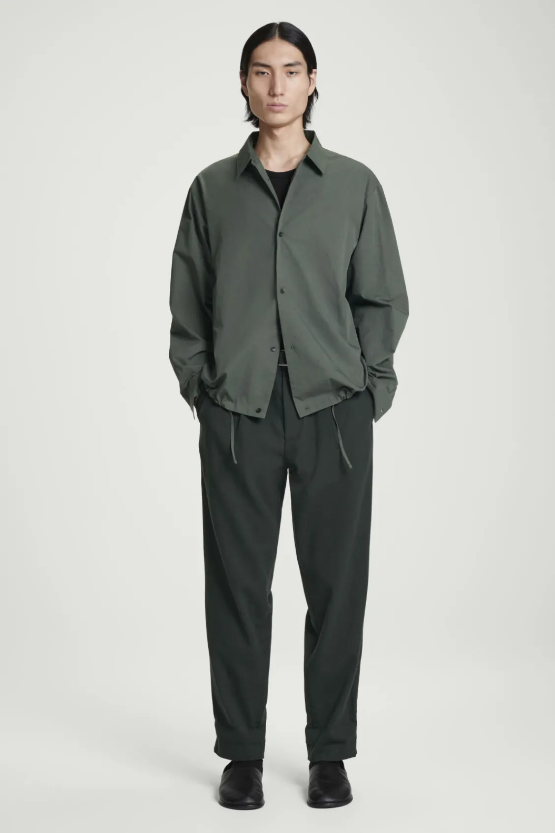 COS RELAXED DRAWSTRING COTTON SHIRT- Shirts
