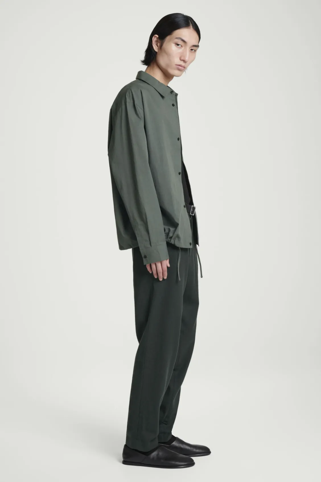 COS RELAXED DRAWSTRING COTTON SHIRT- Shirts