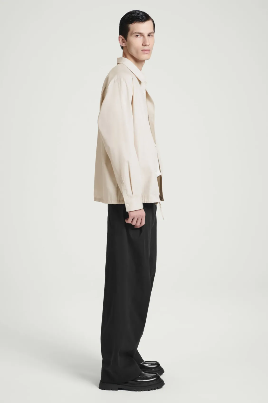 COS RELAXED DRAWSTRING COTTON SHIRT- Shirts