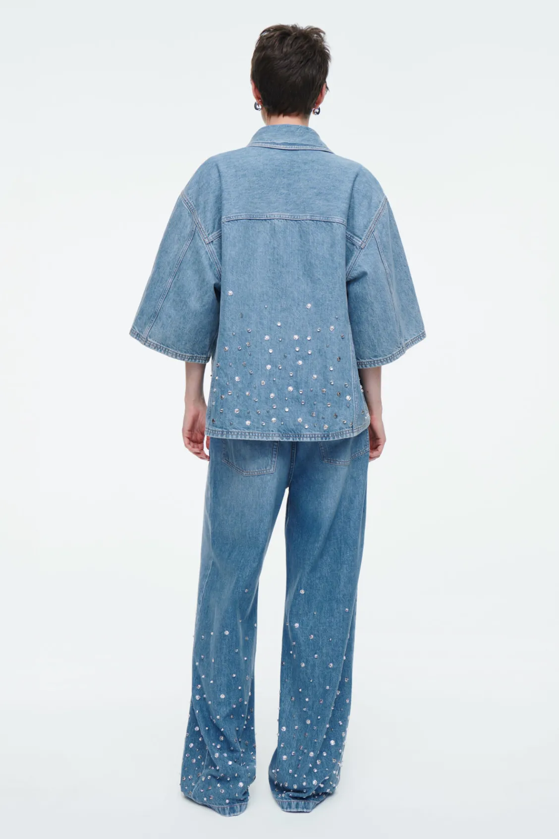 COS RELAXED EMBELLISHED DENIM SHIRT-Women Shirts & Blouses | Tops