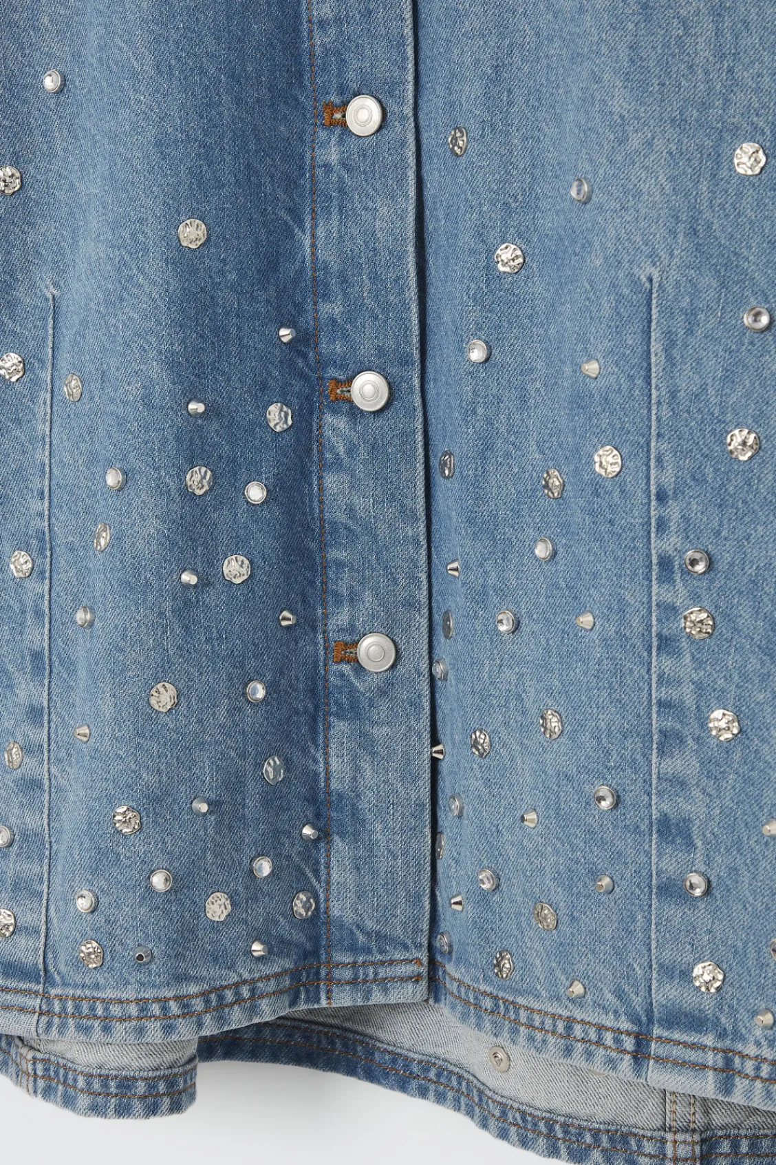 COS RELAXED EMBELLISHED DENIM SHIRT-Women Shirts & Blouses | Tops
