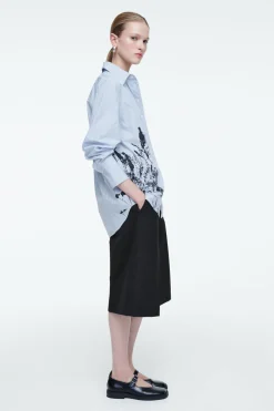 COS RELAXED FLORAL-PRINT STRIPED SHIRT-Women Shirts & Blouses | Tops