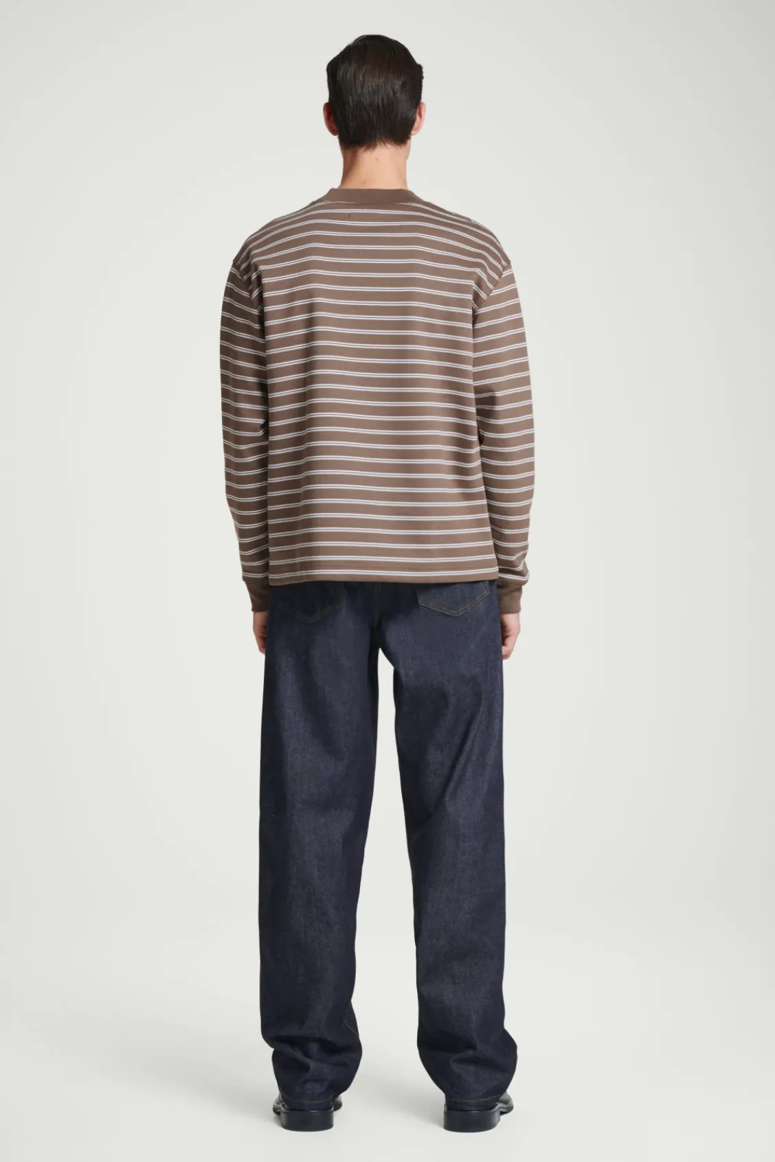 COS RELAXED MOCK-NECK COTTON LONG-SLEEVED T-SHIRT- T-Shirts