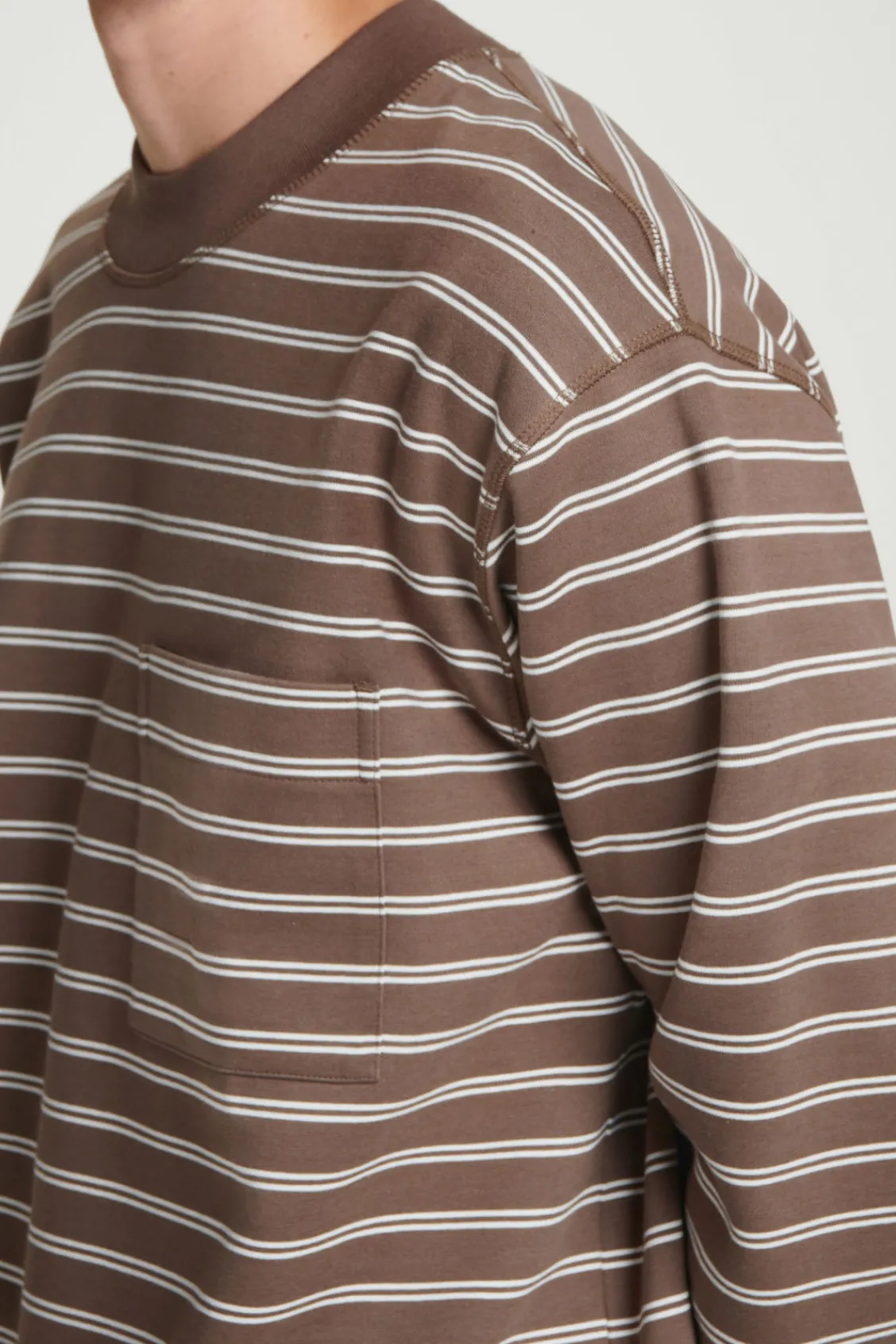 COS RELAXED MOCK-NECK COTTON LONG-SLEEVED T-SHIRT- T-Shirts