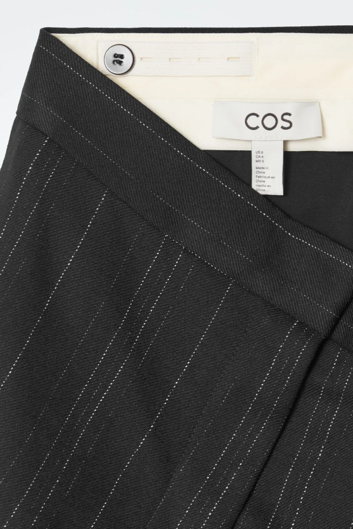 COS RELAXED PINSTRIPED BARREL-LEG PANTS-Women Vests & Tailoring | Pants
