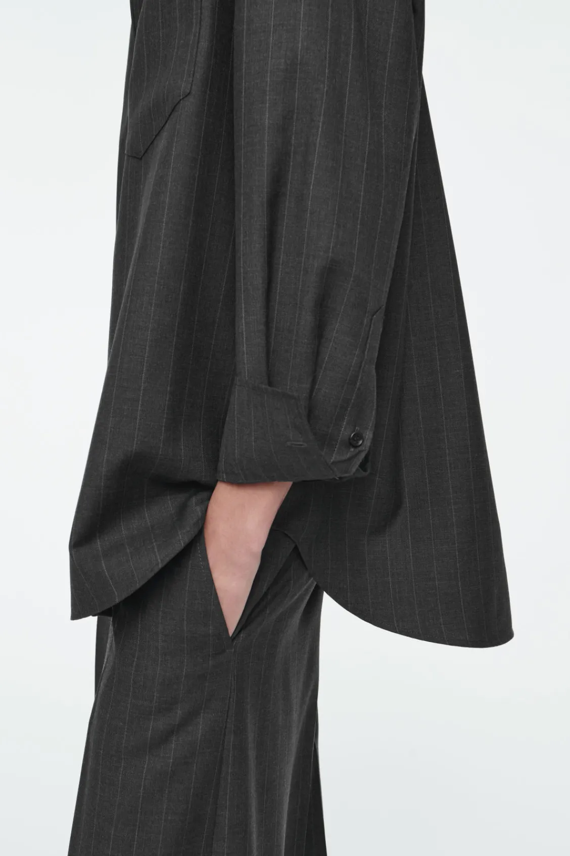 COS RELAXED PINSTRIPED WOOL SHIRT-Women Vests & Tailoring | Shirts & Blouses