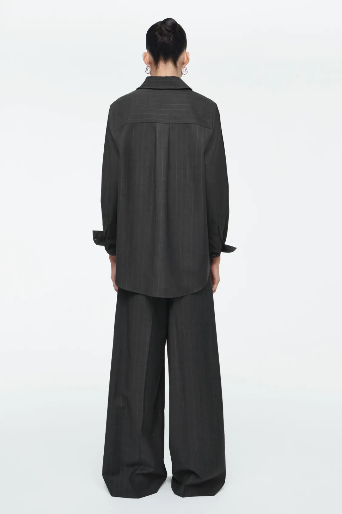COS RELAXED PINSTRIPED WOOL SHIRT-Women Vests & Tailoring | Shirts & Blouses