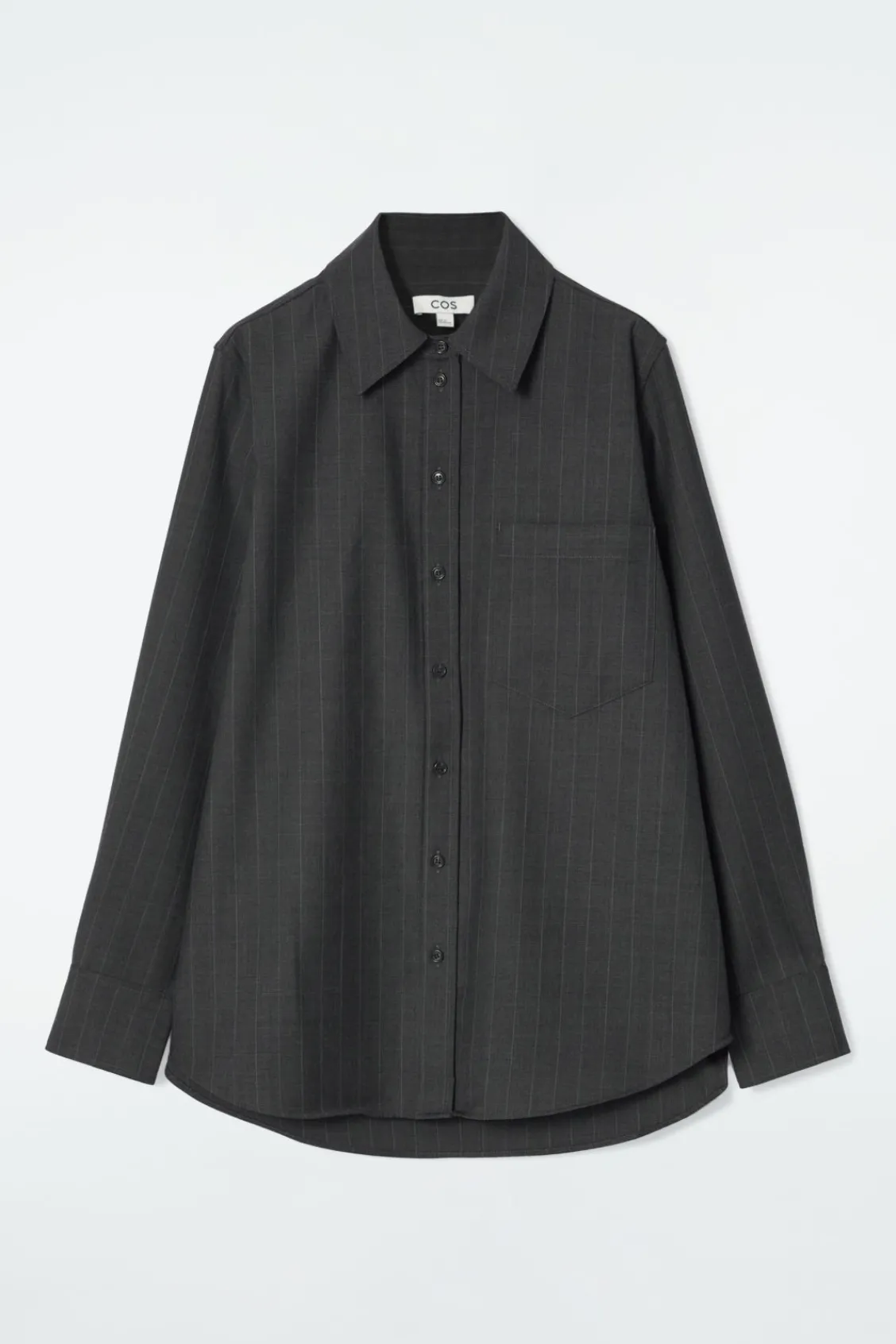 COS RELAXED PINSTRIPED WOOL SHIRT-Women Vests & Tailoring | Shirts & Blouses