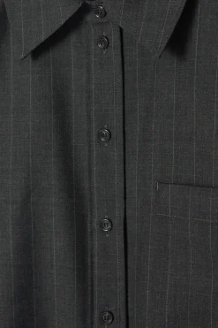 COS RELAXED PINSTRIPED WOOL SHIRT-Women Vests & Tailoring | Shirts & Blouses