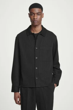 COS RELAXED PINSTRIPED WOOL-BLEND JERSEY SHIRT- Matching Sets | Shirts