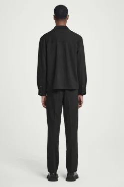 COS RELAXED PINSTRIPED WOOL-BLEND JERSEY SHIRT- Matching Sets | Shirts