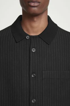 COS RELAXED PINSTRIPED WOOL-BLEND JERSEY SHIRT- Matching Sets | Shirts