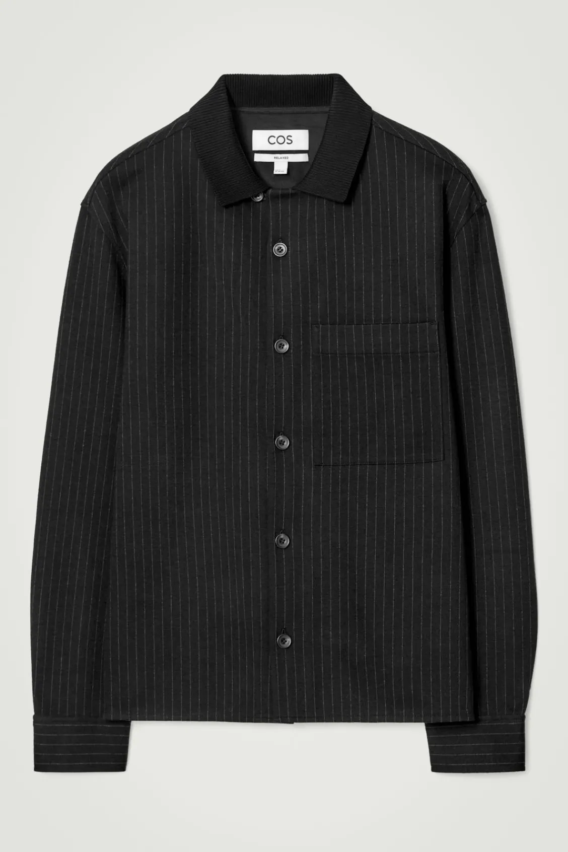 COS RELAXED PINSTRIPED WOOL-BLEND JERSEY SHIRT- Matching Sets | Shirts