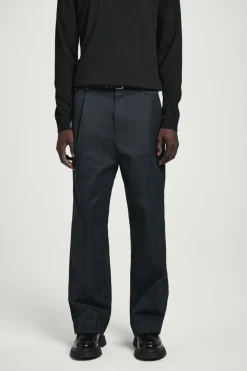 COS RELAXED PLEATED COTTON WIDE-LEG PANTS- Pants