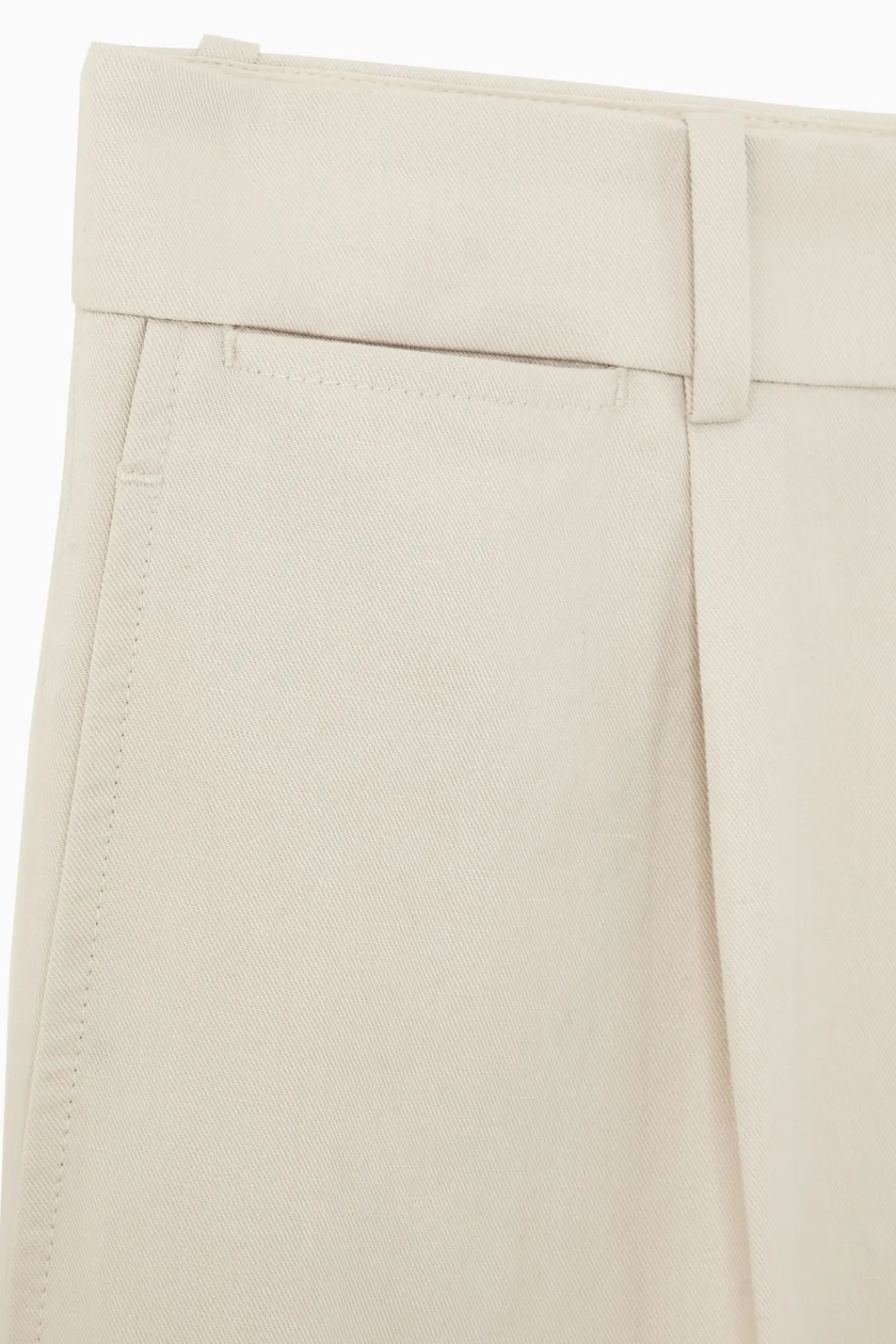 COS RELAXED PLEATED LINEN STRAIGHT-LEG PANTS- Pants