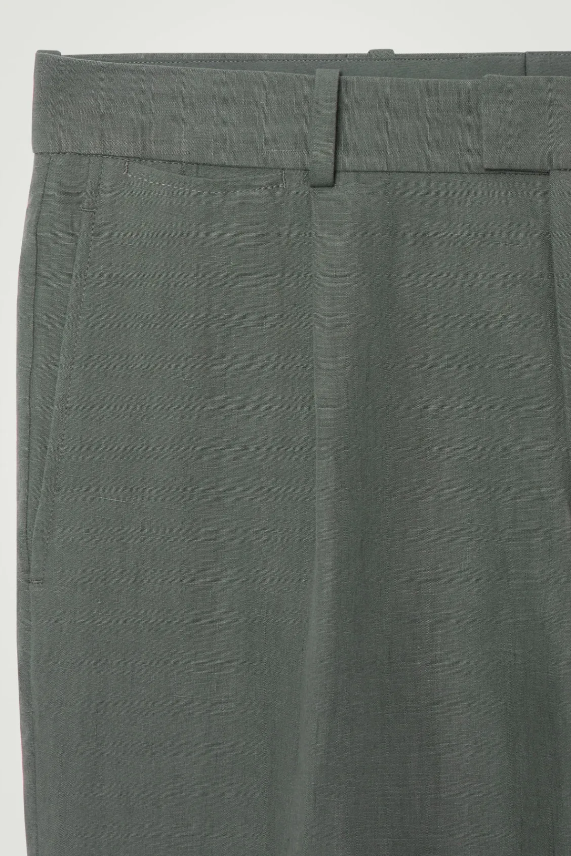 COS RELAXED PLEATED LINEN STRAIGHT-LEG PANTS- Pants
