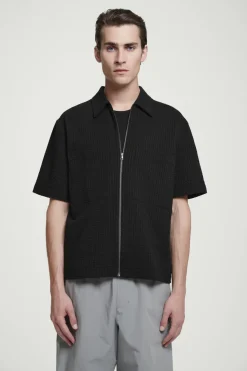 COS RELAXED SEERSUCKER COTTON ZIPPED SHIRT- Matching Sets | Shirts