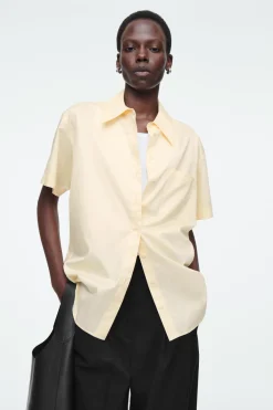 COS RELAXED SHORT-SLEEVED COTTON SHIRT-Women Shirts & Blouses | Tops