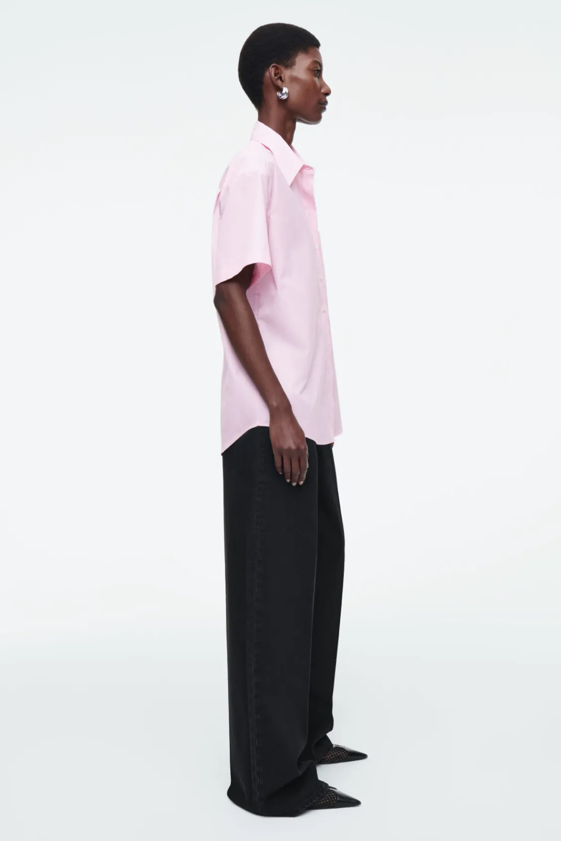 COS RELAXED SHORT-SLEEVED COTTON SHIRT-Women Shirts & Blouses | Tops
