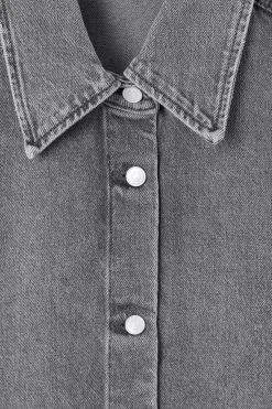 COS RELAXED SHORT-SLEEVED DENIM SHIRT-Women Shirts & Blouses | Tops