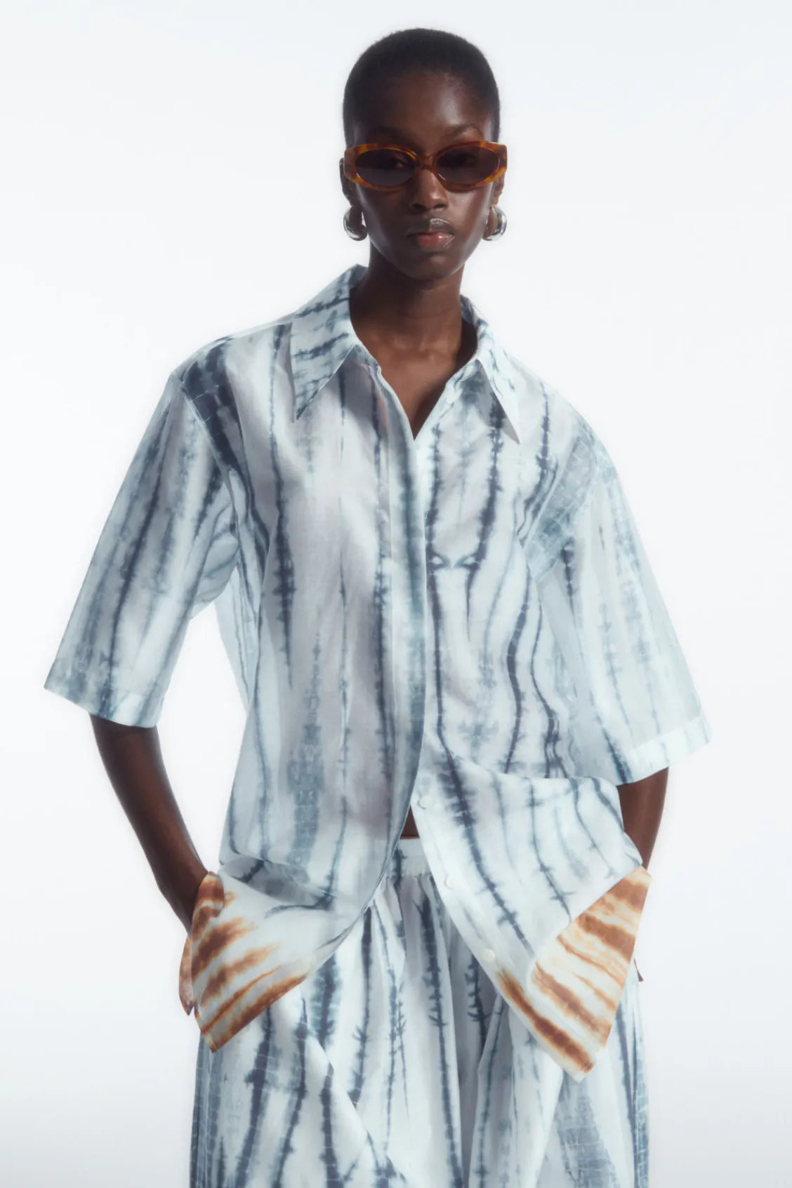 COS RELAXED SHORT-SLEEVED SHIRT-Women Shirts & Blouses | Tops