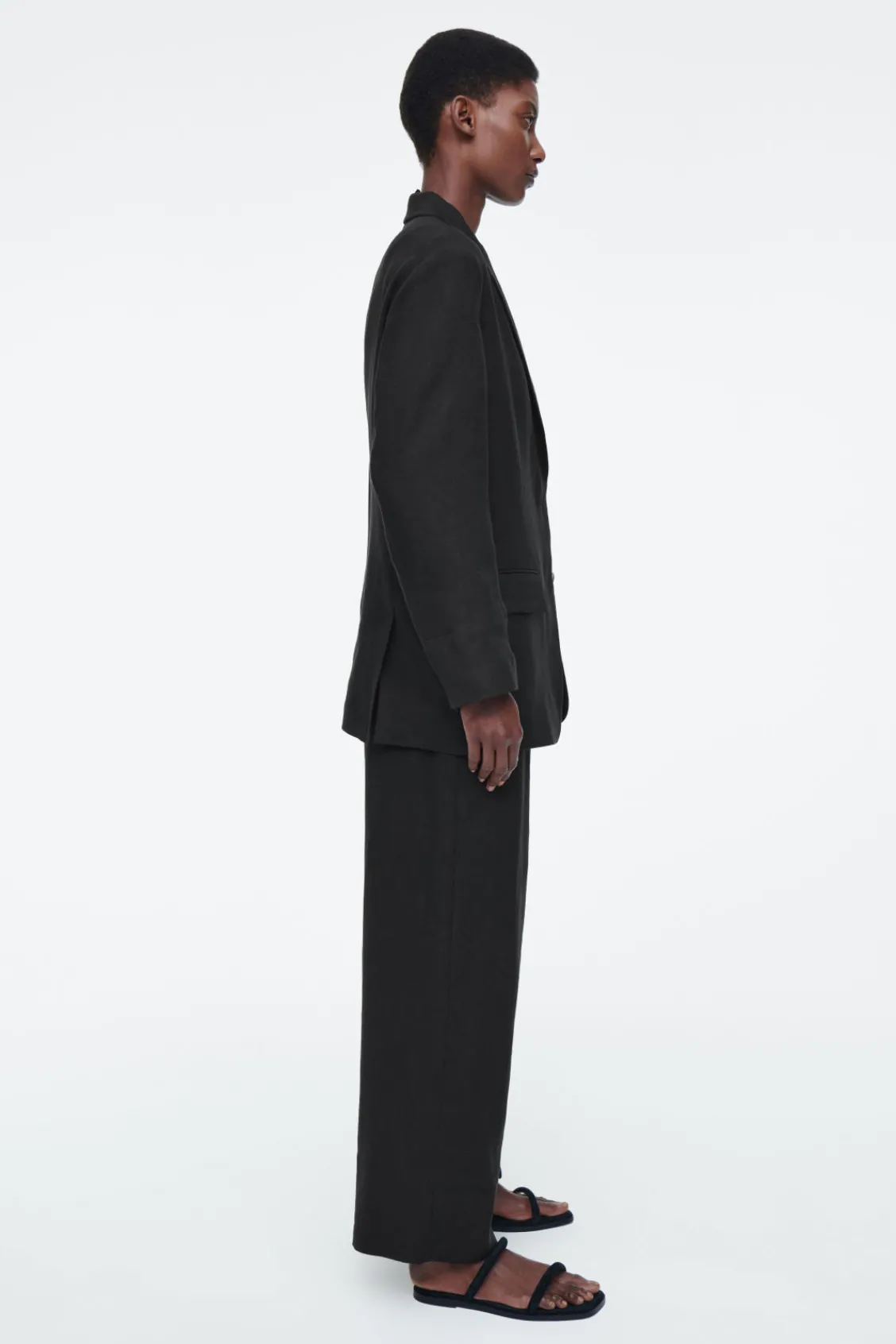 COS RELAXED SINGLE-BREASTED LINEN BLAZER-Women Coats & Jackets