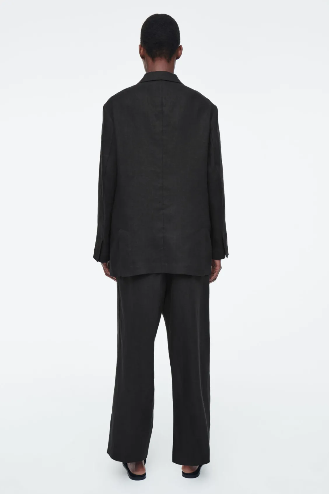 COS RELAXED SINGLE-BREASTED LINEN BLAZER-Women Coats & Jackets