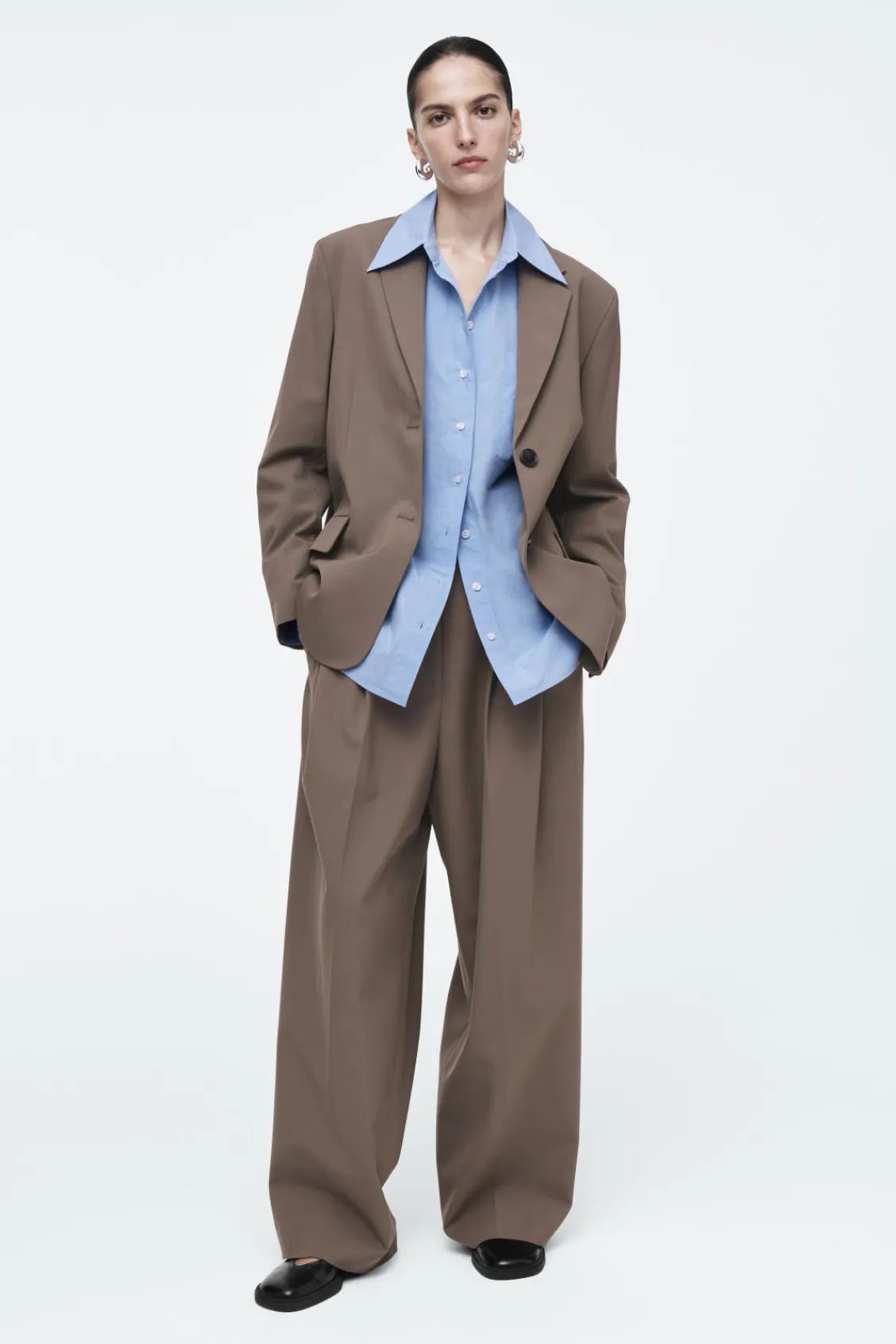 COS RELAXED SINGLE-BREASTED WOOL-BLEND BLAZER-Women Vests & Tailoring | Coats & Jackets