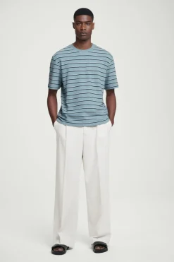 COS RELAXED STRIPED COTTON-BOUCLÉ T-SHIRT- T-Shirts | Sweaters & Cardigans
