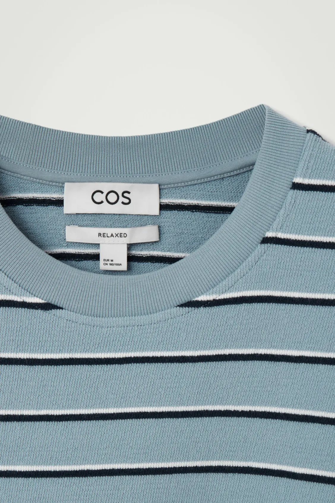 COS RELAXED STRIPED COTTON-BOUCLÉ T-SHIRT- T-Shirts | Sweaters & Cardigans