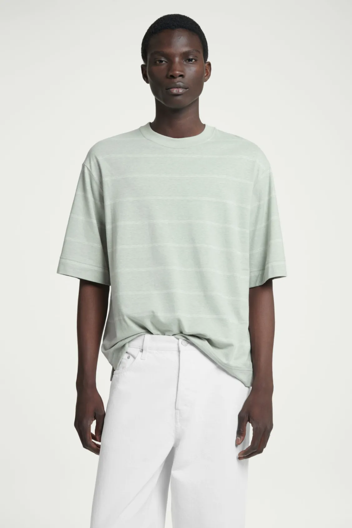 COS RELAXED STRIPED HEMP-JERSEY T-SHIRT- T-Shirts