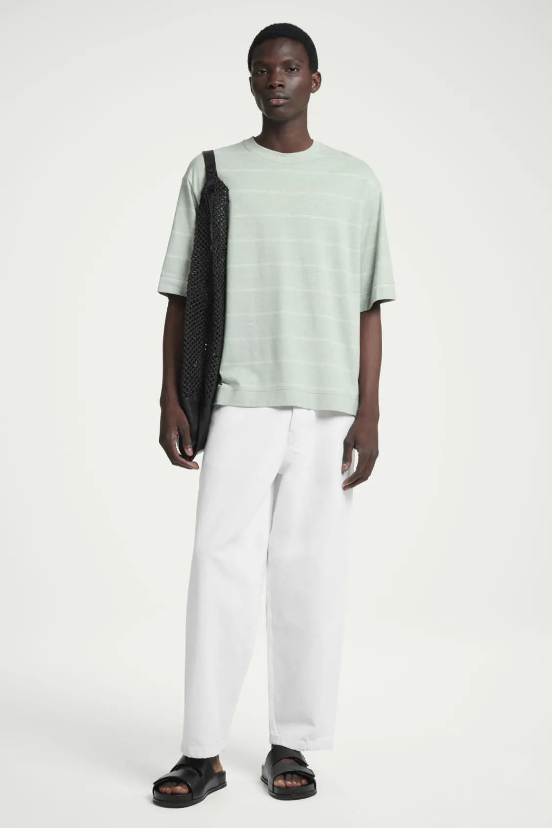 COS RELAXED STRIPED HEMP-JERSEY T-SHIRT- T-Shirts