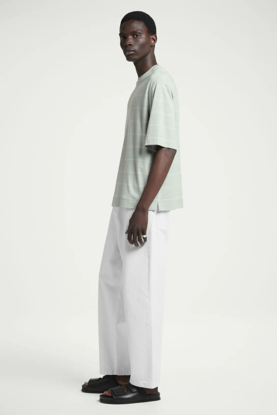 COS RELAXED STRIPED HEMP-JERSEY T-SHIRT- T-Shirts