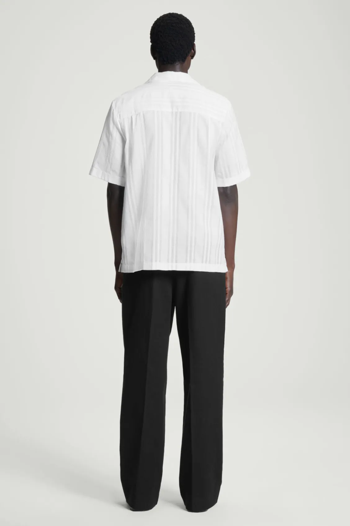COS RELAXED STRIPE-JACQUARD COTTON SHORT-SLEEVED SHIRT- Shirts