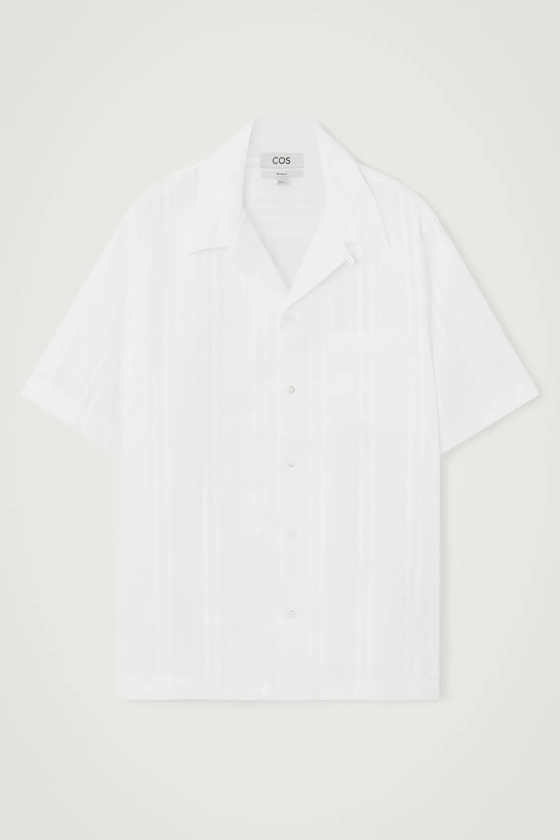 COS RELAXED STRIPE-JACQUARD COTTON SHORT-SLEEVED SHIRT- Shirts