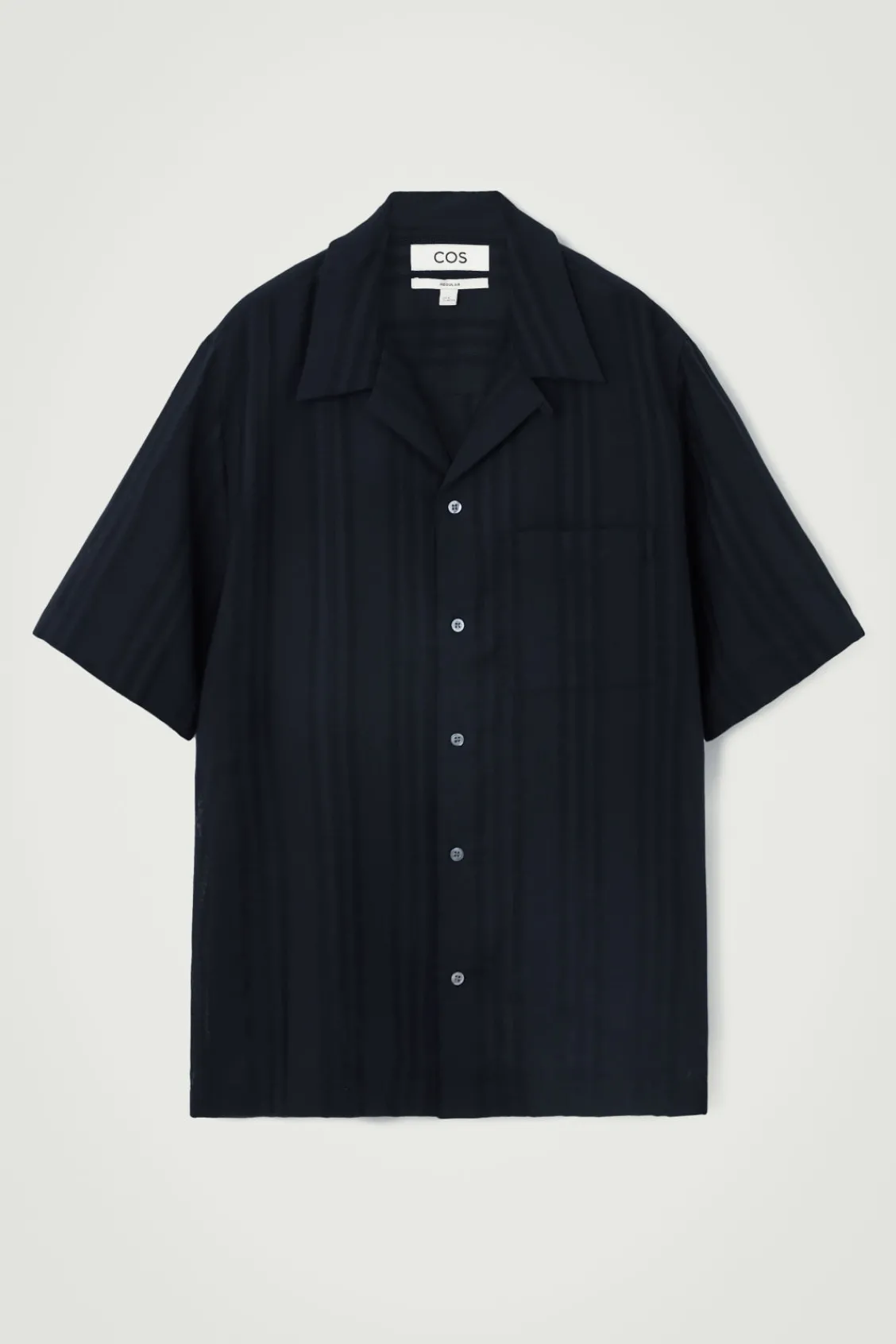 COS RELAXED STRIPE-JACQUARD COTTON SHORT-SLEEVED SHIRT- Shirts