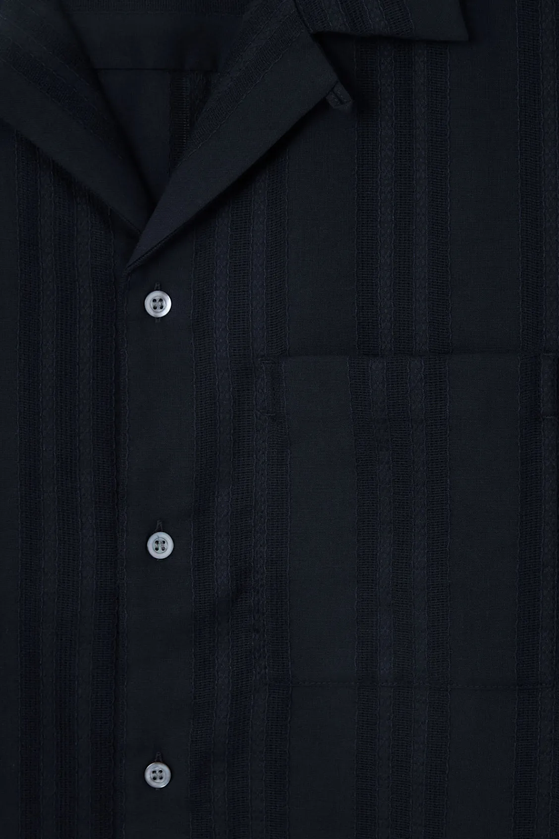 COS RELAXED STRIPE-JACQUARD COTTON SHORT-SLEEVED SHIRT- Shirts
