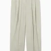 COS RELAXED TAILORED WOOL WIDE-LEG PANTS-Women Pants