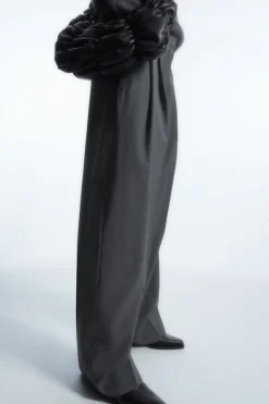 COS RELAXED TAILORED WOOL WIDE-LEG PANTS-Women Pants