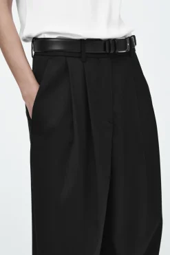 COS RELAXED TAILORED WOOL WIDE-LEG PANTS-Women Pants