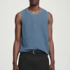 COS RELAXED TEXTURED-KNIT COTTON TANK- T-Shirts | Sweaters & Cardigans