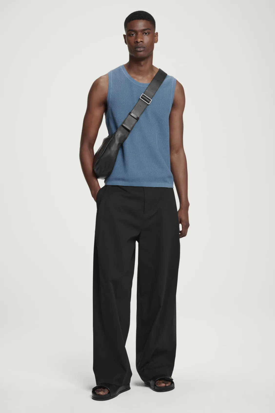 COS RELAXED TEXTURED-KNIT COTTON TANK- T-Shirts | Sweaters & Cardigans