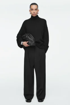 COS RELAXED TWILL WIDE-LEG PANTS-Women Vests & Tailoring | Pants
